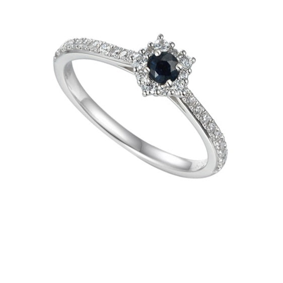 Silver Sapphire cluster classico ring Ring Amore   