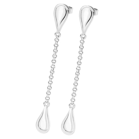 Silver chain teardrop earrings Earrings Lucy Q   
