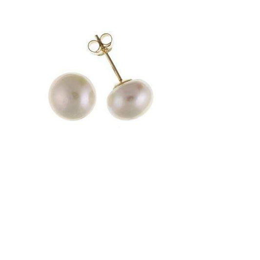9ct yellow gold button pearl stud earrings Earrings Ian Dunford   