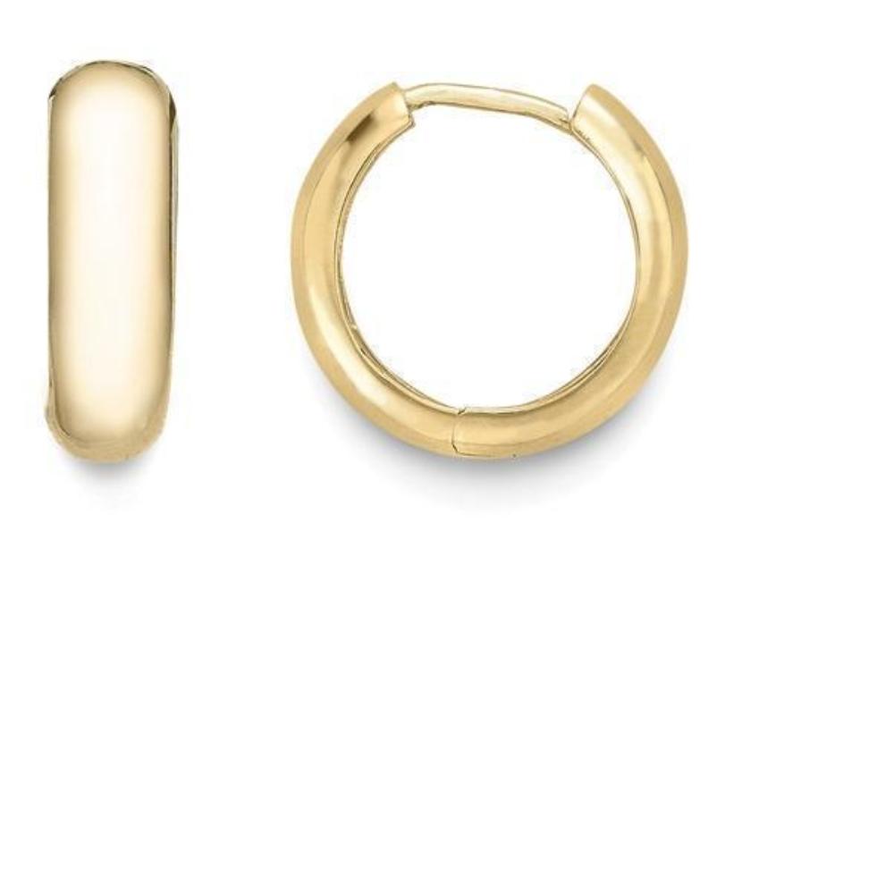 9ct yellow gold chunky hinged hoop earrings Earrings Stubbs   