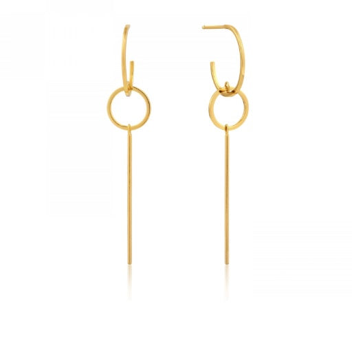 Gold modern solid drop earrings Earrings Ania Haie   