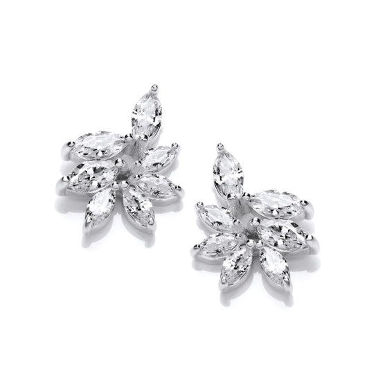Silver Iris Flower Earrings Earrings Cavendish French   