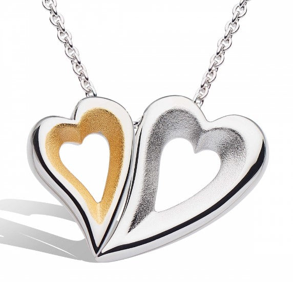 Desire Love Story Tender Together Gold Twinned Heart Necklace Pendant Kit Heath   