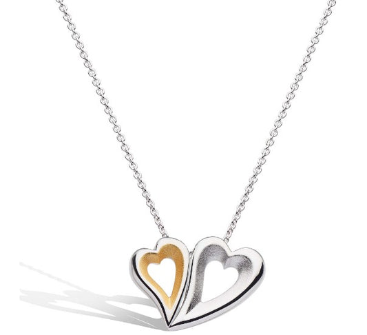 Desire Love Story Tender Together Gold Twinned Heart Necklace Pendant Kit Heath   