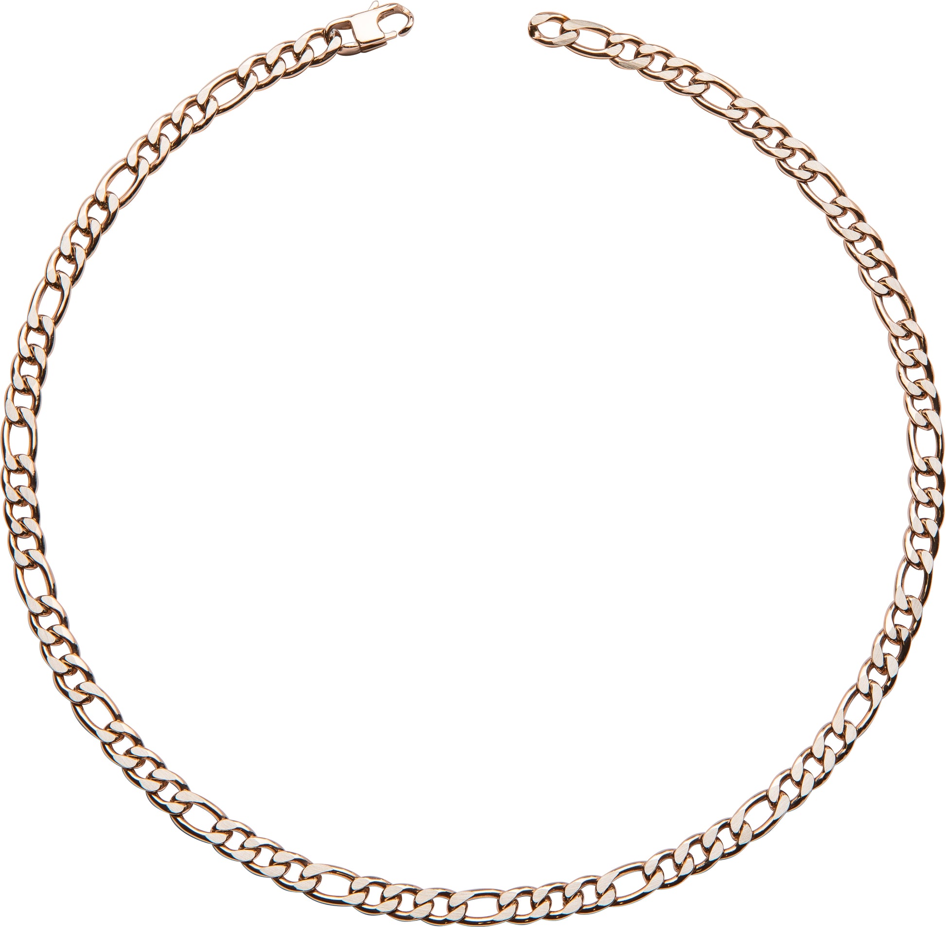 Rose gold steel figaro necklace Necklace Unique   