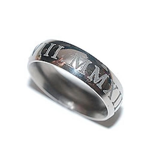 Titanium Roman Numerals Ring Ring G H Moore   