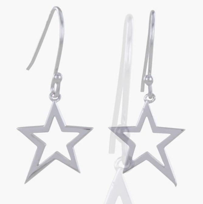 Silver Duet Star Earrings Earrings Reeves & Reeves   