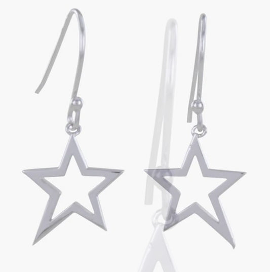 Silver Duet Star Earrings Earrings Reeves & Reeves   