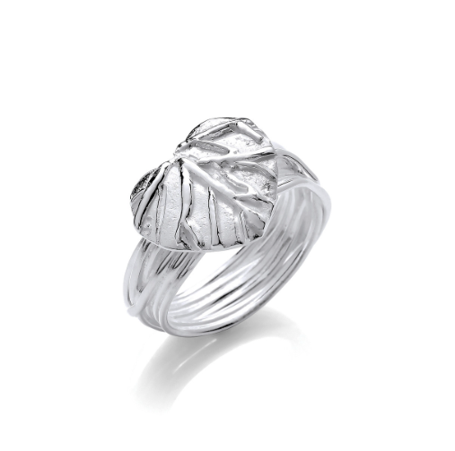Silver Leaf of Love Ring Ring Cavendish French   