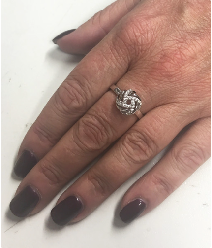 Silver Cubic Zirconia Love Knot Ring Rock Lobster Jewellery
