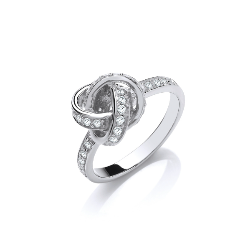 Silver Sparkly Love Knot Ring Ring Cavendish French   