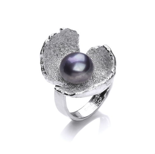 Silver and Pearl Flower Ring Ring Cavendish French   