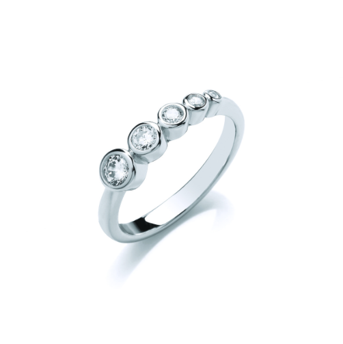 Silver Graduating Moon Ring Ring Cavendish French   