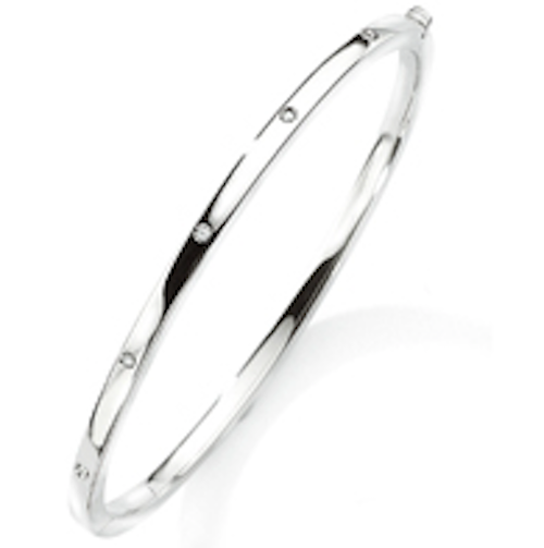 9ct White Gold Classic Diamond Bangle Bangle Stubbs   