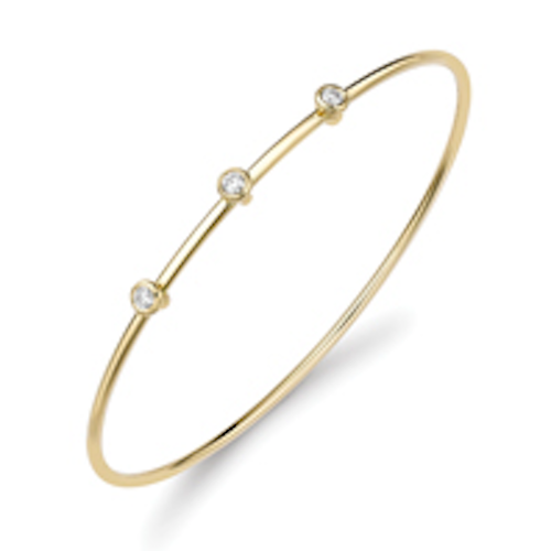 18ct Yellow Gold 3 Stone Diamond Bangle Bangle Stubbs   