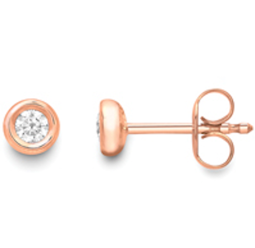 18ct. Rose Gold Diamond Stud Earrings Earrings Stubbs   