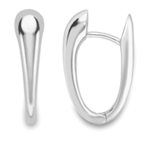 9ct White Gold Modern Huggie Earrings Earrings Stubbs   