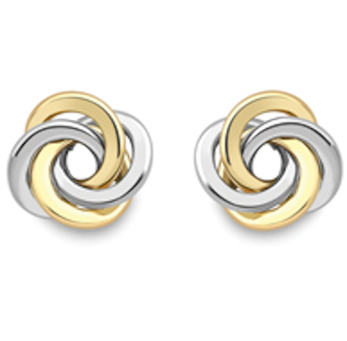 9ct Gold Two colour Stellar Stud Earrings Earrings Stubbs   