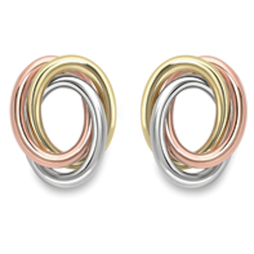 9ct Three Colour Gold Stud Earrings Earrings Stubbs   