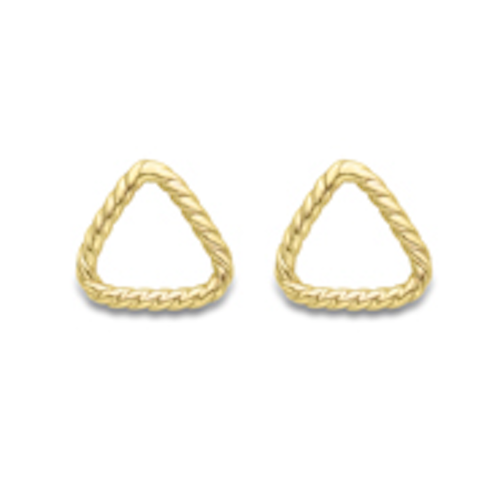 9ct Yellow Gold Triangle Stud Earrings Earrings Stubbs   