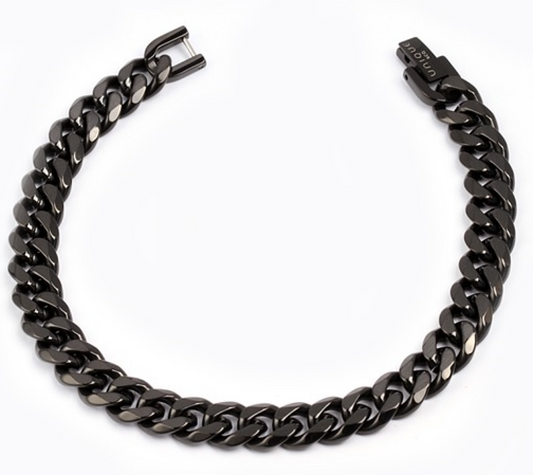 Black stainless steel curb bracelet Bracelet Unique