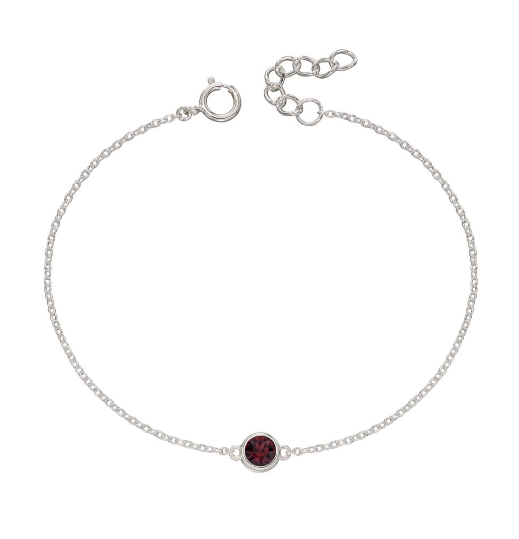 Silver Birthstone Bracelet With Crystal charm - Select Month Bracelet Gecko   