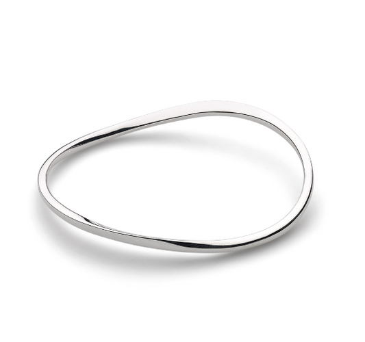 Silver Bevel Cirque Slim Wave Bangle Bangle Kit Heath   