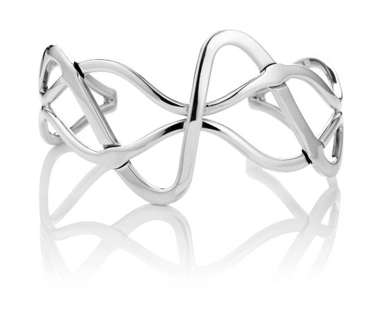 Silver Abstract Flowing Cuff Bangle Bangles Cavendish French   