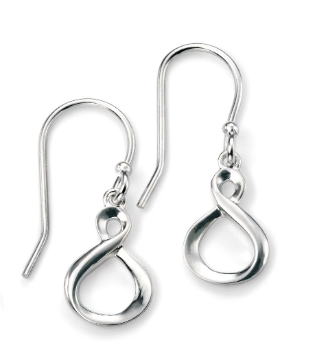 Silver Infinity Loop Drop Earrings Earrings Gecko   