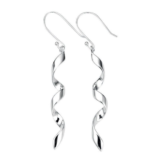 Silver Swirl Drop Earrings Earrings Gecko   