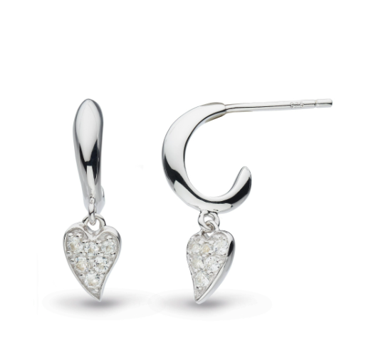 Desire Lust Precious Pavé Heart Hoop Drop Earrings Earrings Kit Heath   
