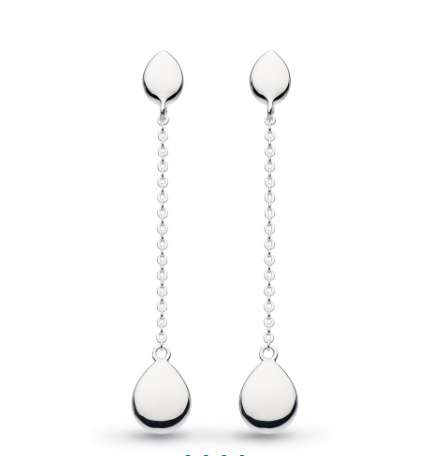Silver coast pebbles chain drop earrings Earrings Kit Heath   