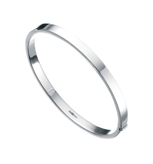 Silver Hinged Square Cut Engravable Bangle Bangle Gecko   