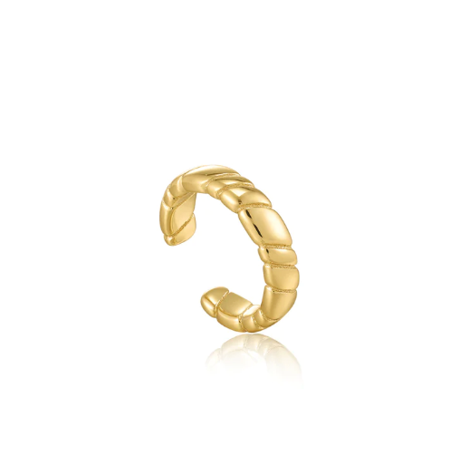 Gold Smooth Twist Ear Cuff Earrings Ania Haie   