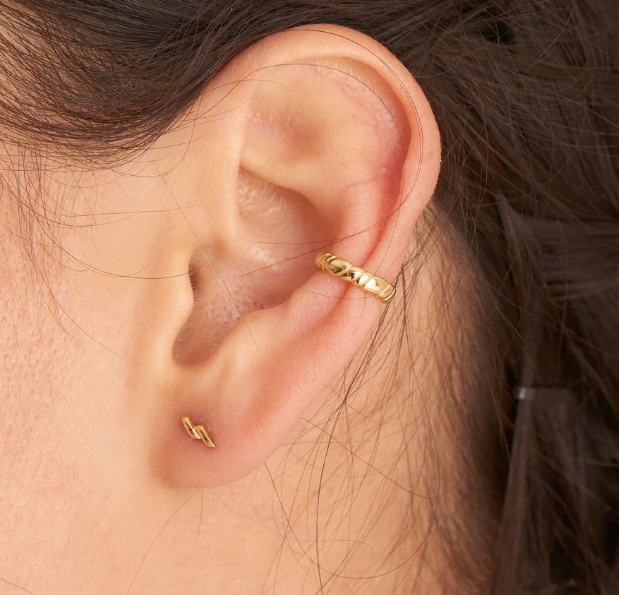 Gold Smooth Twist Ear Cuff Earrings Ania Haie   