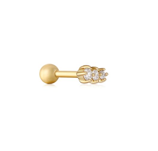Gold Sparkle Crawler Barbell Single Earring Earrings Ania Haie   