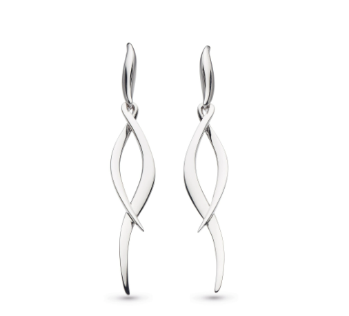 Silver entwine twine twist drop earrings Earrings Kit Heath   