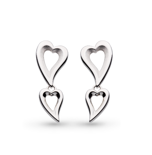 Love Story Heart Duo Drop Earrings Earrings Kit Heath   