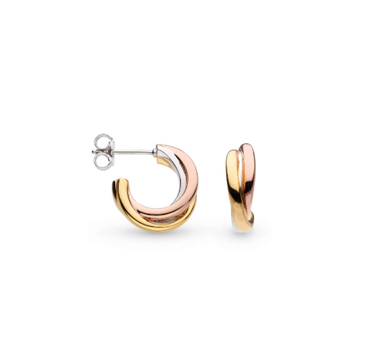 Bevel Trilogy Gold Hoop Earrings Earrings Kit Heath   