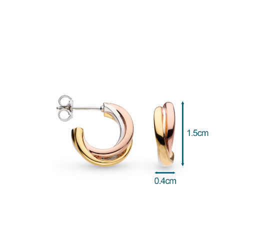 Bevel Trilogy Gold Hoop Earrings Earrings Kit Heath   