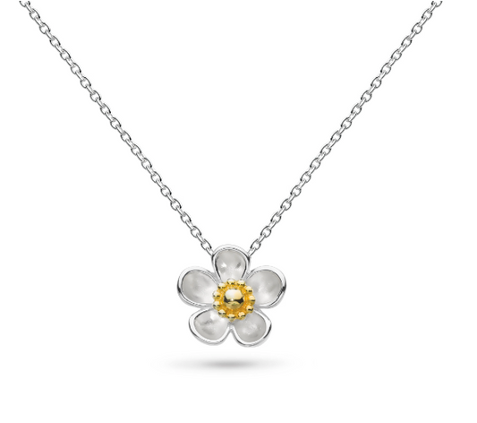 Silver and gold wood rose flower necklace Pendant Kit Heath   