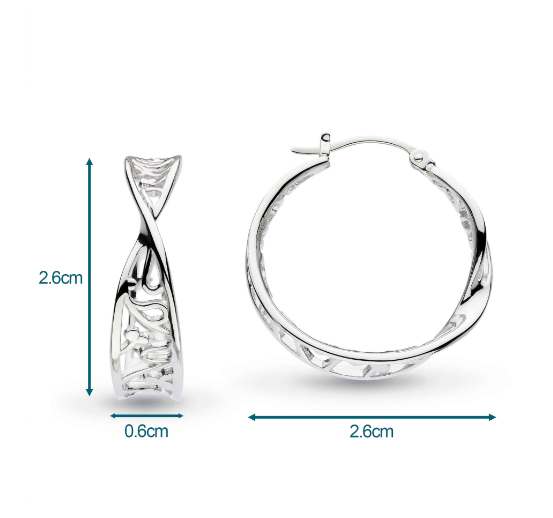 Silver blossom flourish large hoop earrings Earrings Kit Heath   