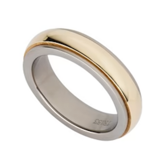 Titanium and Gold Inlay Ring Ring G H Moore   