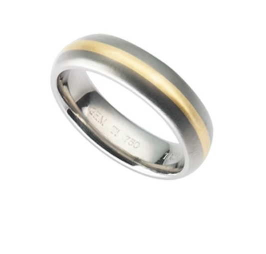 Titanium Court Inlay Ring Ring G H Moore   