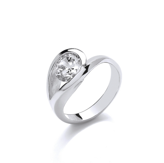 Silver Elegance ring with Cubic Zirconia Ring Cavendish French   