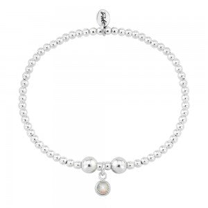 Silver and Opal CZ October birthstone bracelet Bracelet Trink   