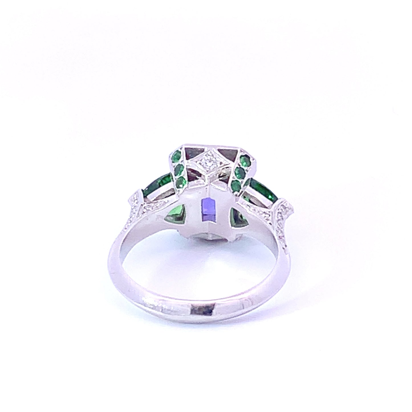 Handcrafted Platinum tanzanite and tzavorite diamond ring Ring Rock Lobster   