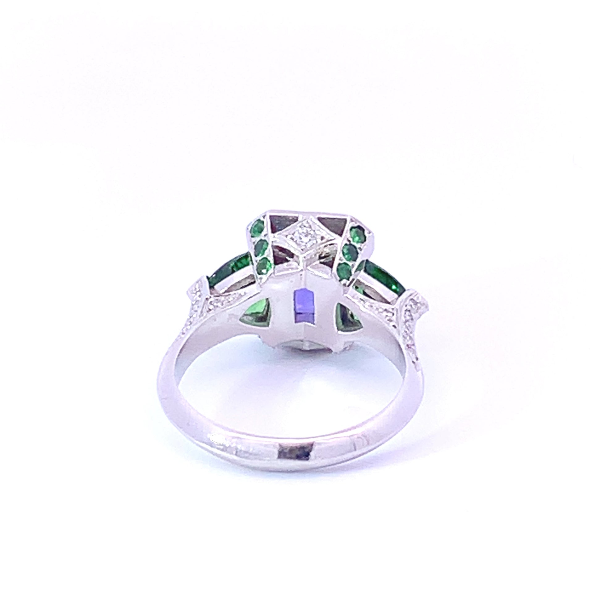 Handcrafted Platinum tanzanite and tzavorite diamond ring Ring Rock Lobster   