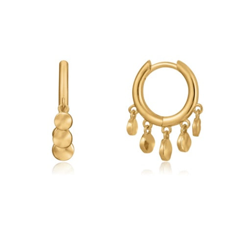 Gold mini disc huggie hoop earrings Earrings Ania Haie   