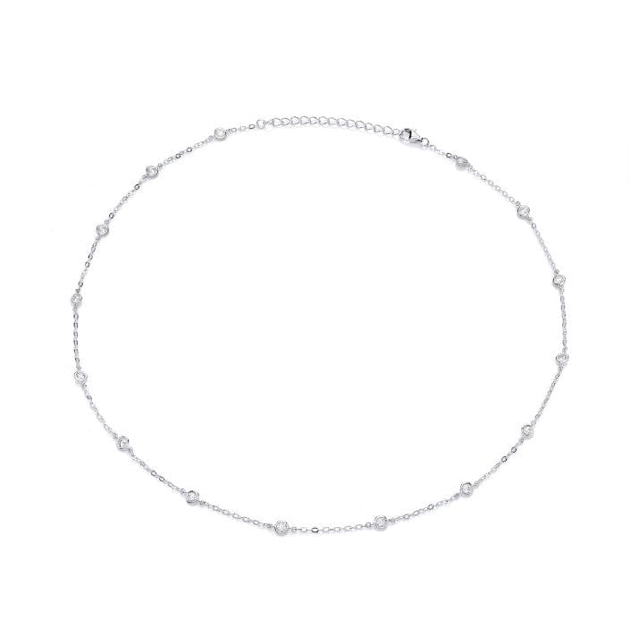 Adorable Silver & Cubic Zirconia Solitaires Necklace Necklace Cavendish French